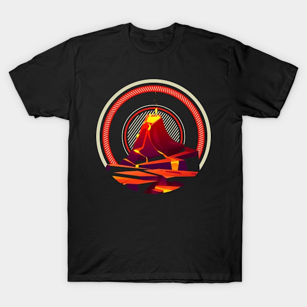 Volcano geology nature illustration motif T-Shirt by Realfashion